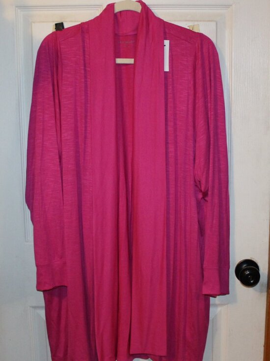 Lane Bryant Sweaters - NWT Lane Bryant open front fly away cardigan, pretty pink 26/28 W